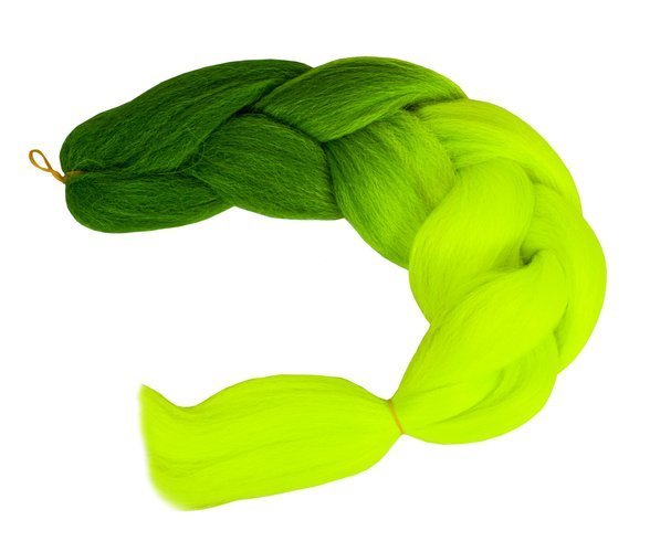 Sintetinės plaukų pynės ombre green/neo - gaukdaugiau.lt