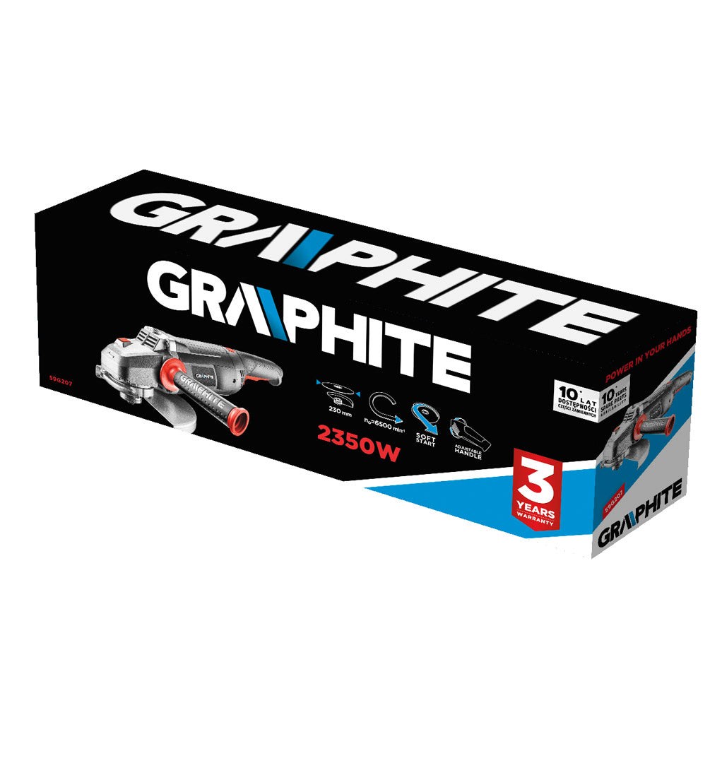 Kampinis šlifuoklis 2350 W, diskas 230 x 22,2 mm, greitis 6500 aps/min? - gaukdaugiau.lt