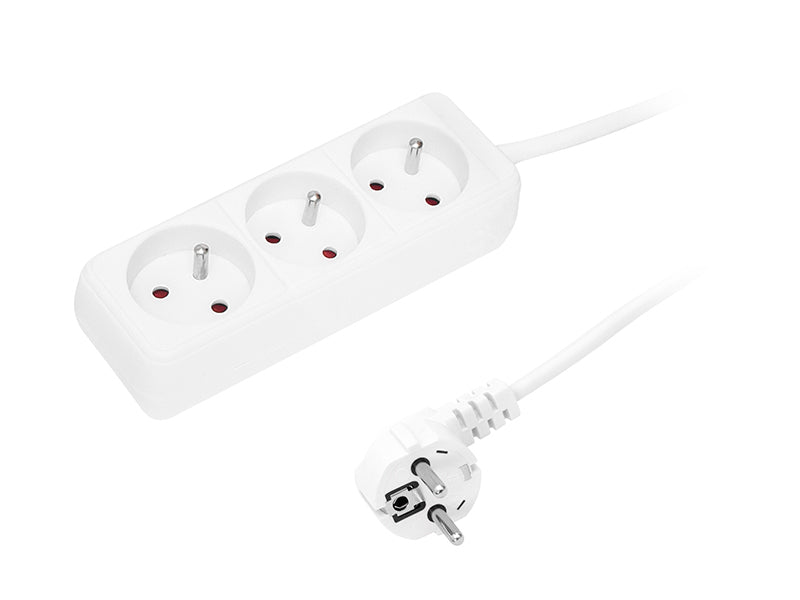 98-713# Tinklo pratęsiklis PR-370P 3 lizdai su įžeminimu 5m baltas 3x1,5mm - gaukdaugiau.lt
