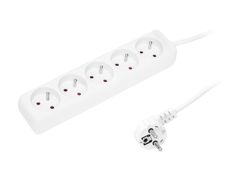 98-717# Tinklo pratęsiklis PR-570P 5 lizdai su įžeminimu 1,5m baltas 3x1,5mm - gaukdaugiau.lt
