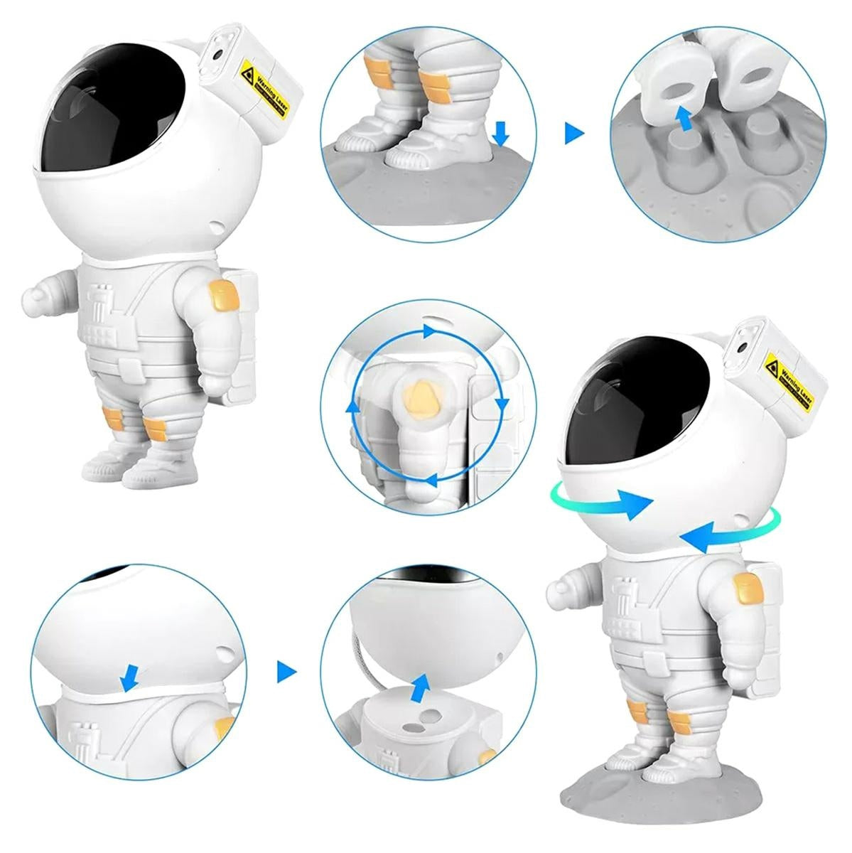 Astronaut Star Projektorius su Lazeriu ir Nuotoliniu Valdymu - gaukdaugiau.lt