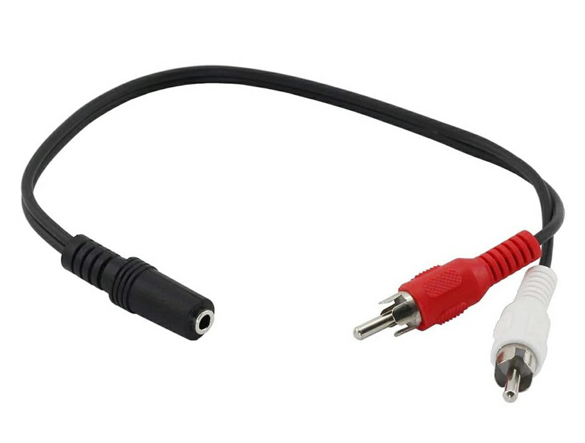 JACK ADAPTER 3,5 BY 2 RCA – Garso Signalų Kabelis 43 cm - gaukdaugiau.lt