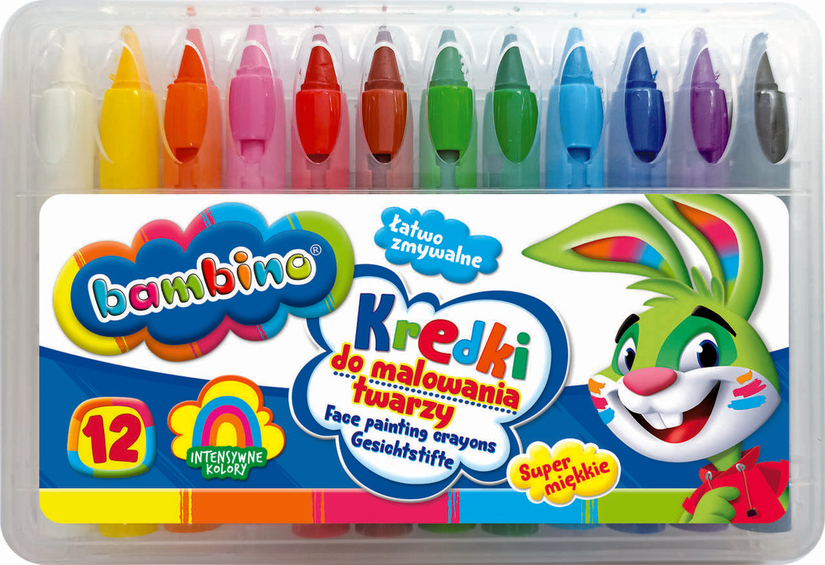 BAMBINO pieštukai veidui tapyti 12 spalvų - gaukdaugiau.lt