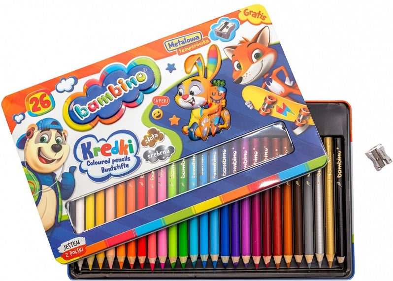 BAMBINO kreidelės medinis rėmelis metalinė dėžutė - gaukdaugiau.lt
