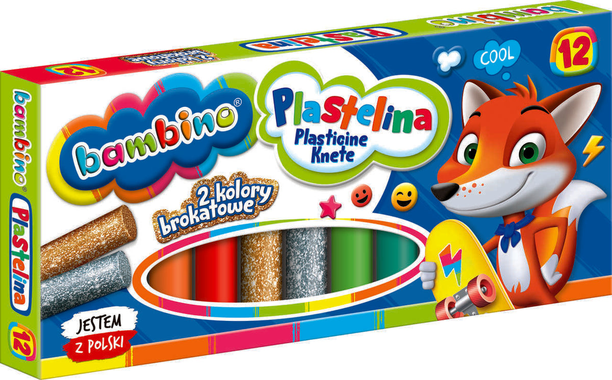 BAMBINO Plastilinas klasikinis 12 spalvų - gaukdaugiau.lt