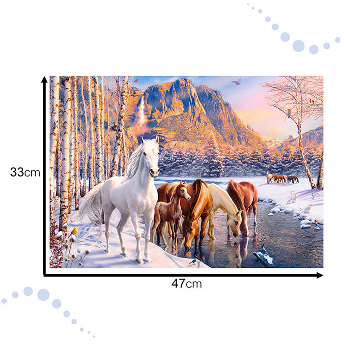 CASTORLAND Dėlionė 500el. Winter Melt - Žirgai žiemos kraštovaizdis - gaukdaugiau.lt