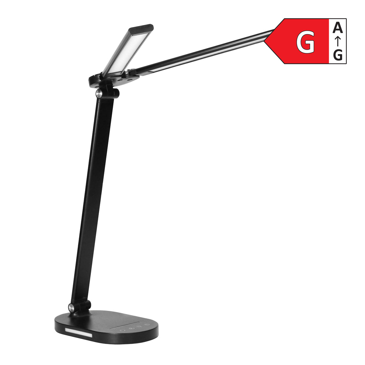 ERGO LED, stalinis stalinis lempa su USB įkrovikliu, 8W, 400lm, 3000-4000-6000K, šviesos spalvos keitimas, tamsumo funkcija, juoda - gaukdaugiau.lt
