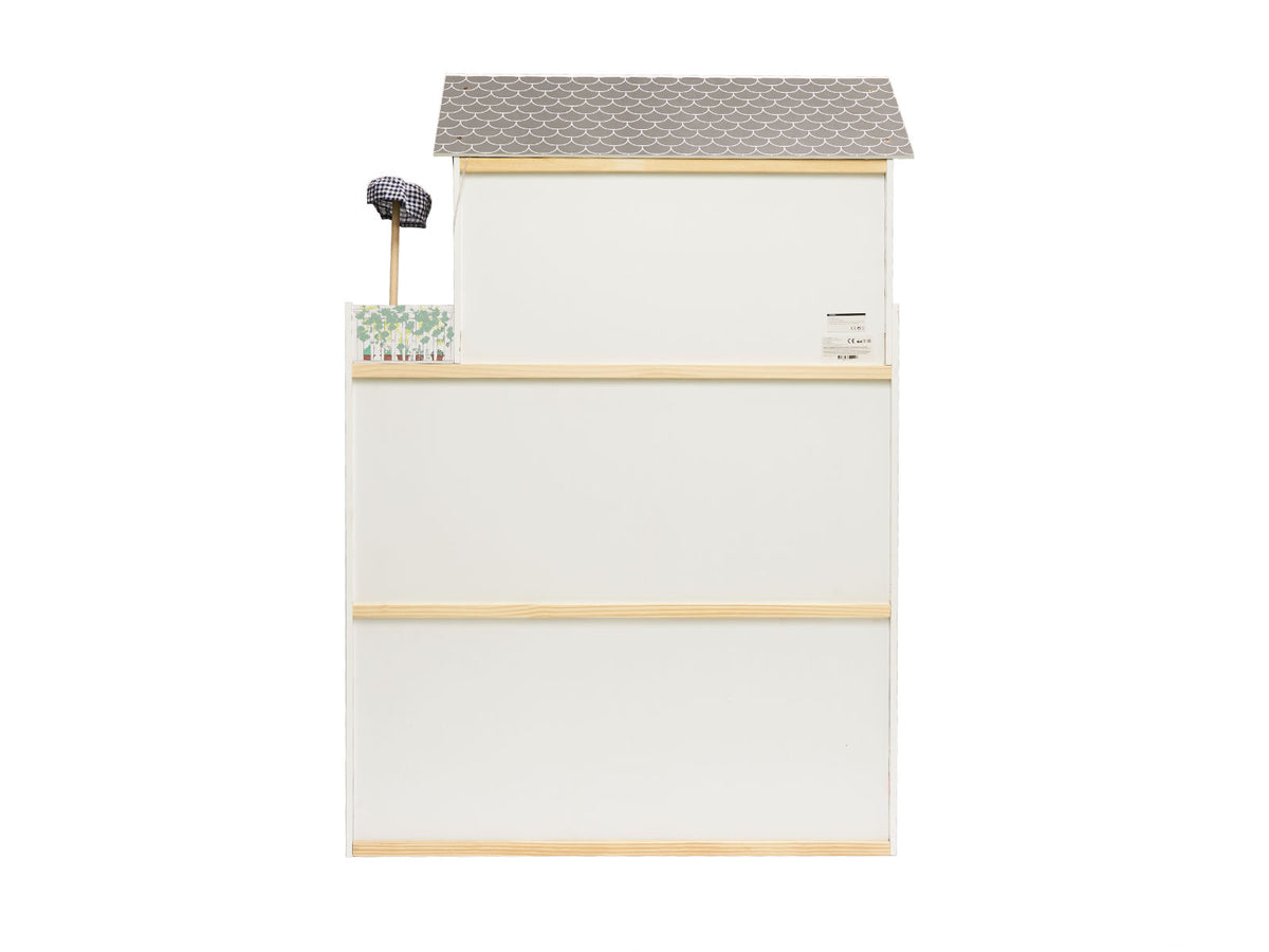 Medinis MDF lėlių namelis + baldai 122cm XXL LED - gaukdaugiau.lt