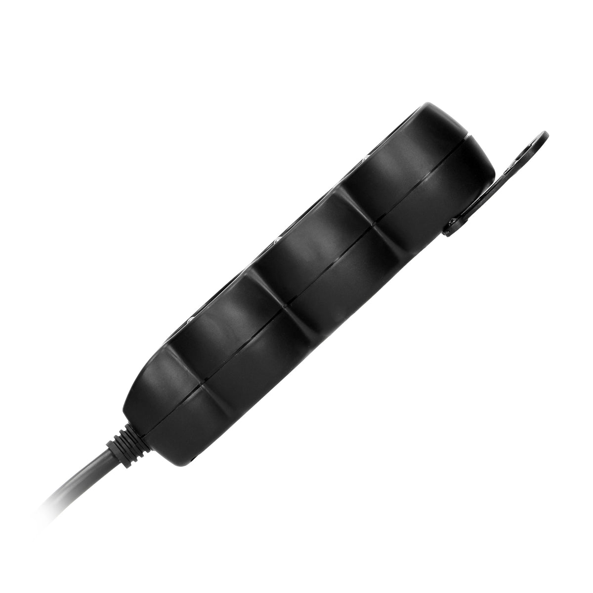 3-išsišakojantis prailginamasis laidas 2P+Z (Schuko), 5m H05VV-F 3x1,5mm2, Imax=16A, plokščia kištukinė lizdo jungtis, juoda - gaukdaugiau.lt