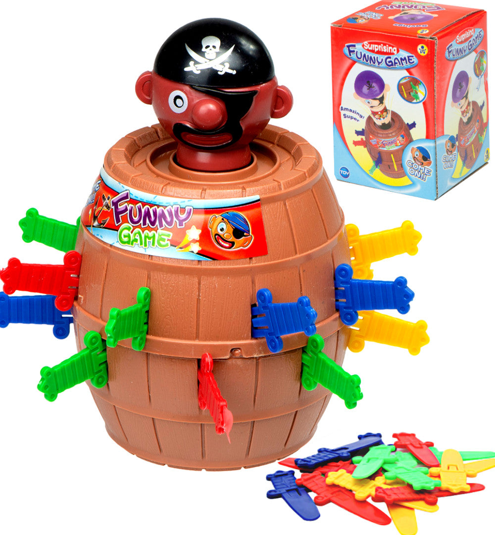Pašėlęs piratas barelio arkadinis žaidimas Dūris piratui 9 x 9 x 12,5 cm - gaukdaugiau.lt