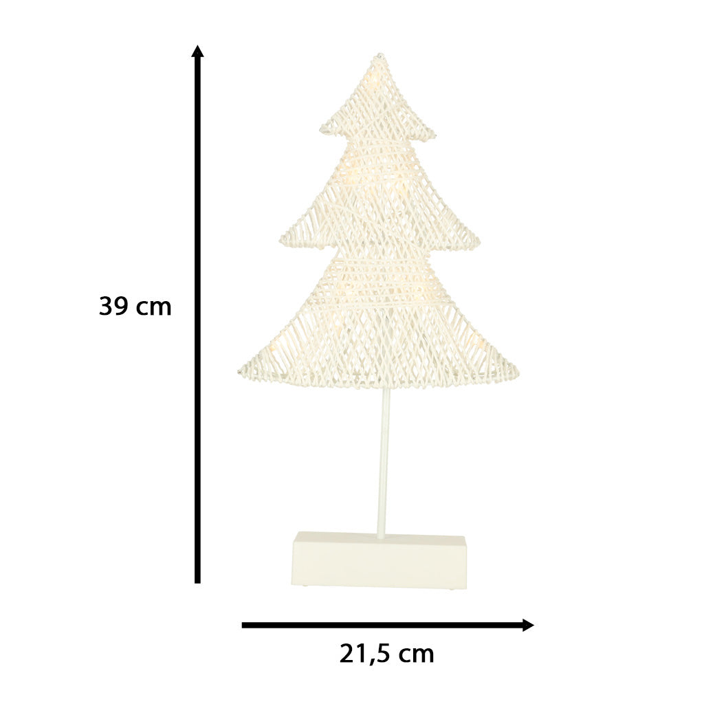 Kalėdų eglutės dekoracija 39cm 10LED šiltai geltonos spalvos, maitinama baterijomis - gaukdaugiau.lt