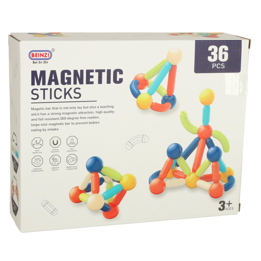 Magnetinės plytos mažiems vaikams 36 vienetai dėžutėje - gaukdaugiau.lt