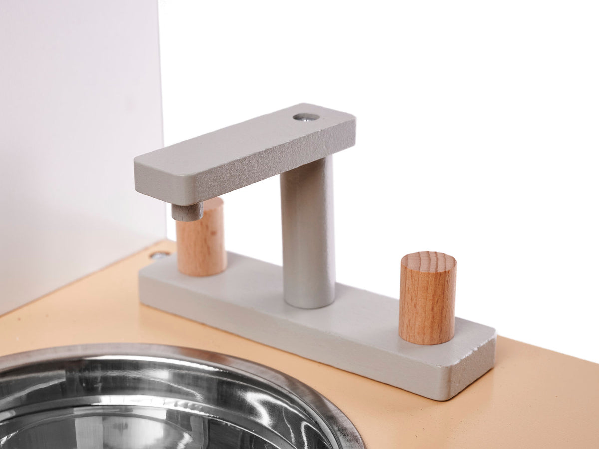 Vaikiška medinė virtuvė MDF MODERN CLASSIC+ priedai - gaukdaugiau.lt