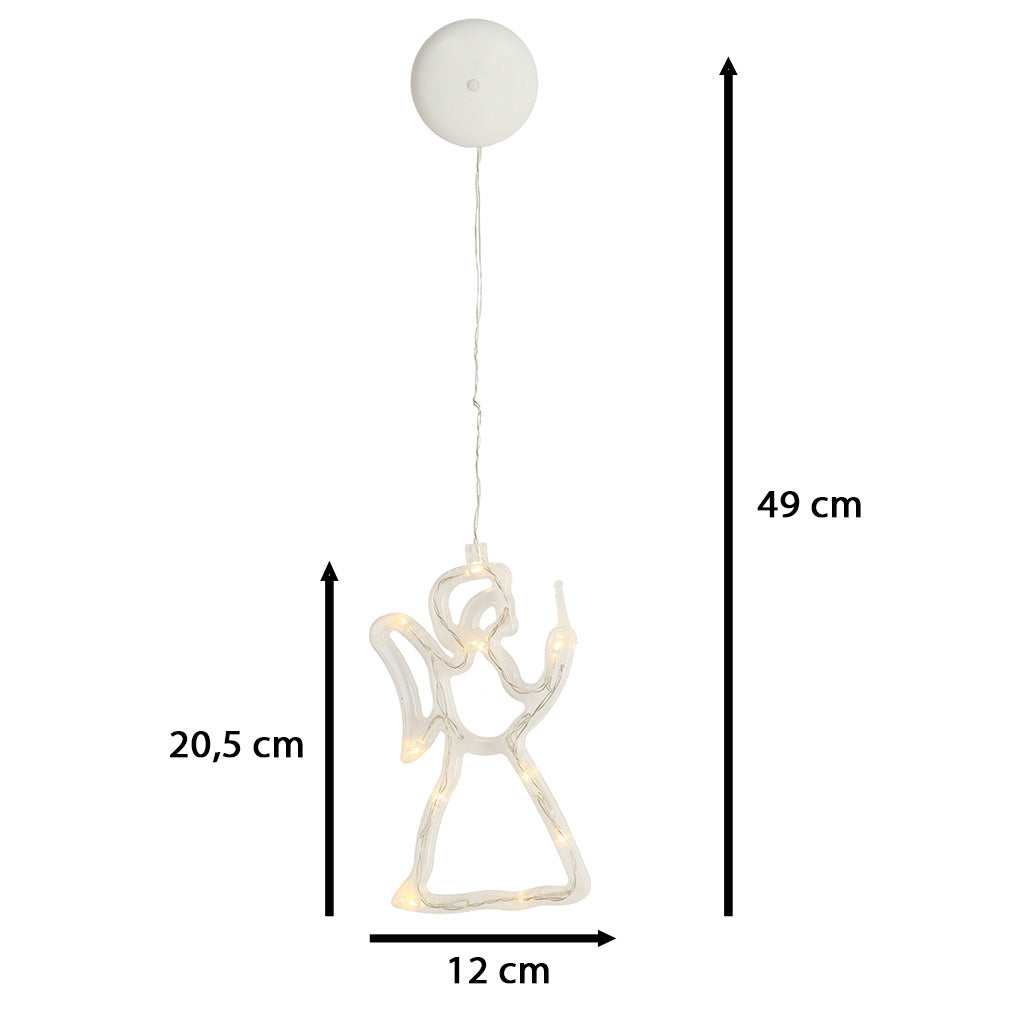 LED pakabukai Kalėdų dekoracijos angelas 49cm 10 LED - gaukdaugiau.lt