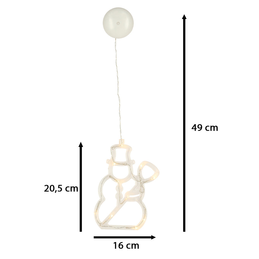 LED pakabinamas apšvietimas Kalėdų dekoracijos sniego senis 49cm 10 LED - gaukdaugiau.lt