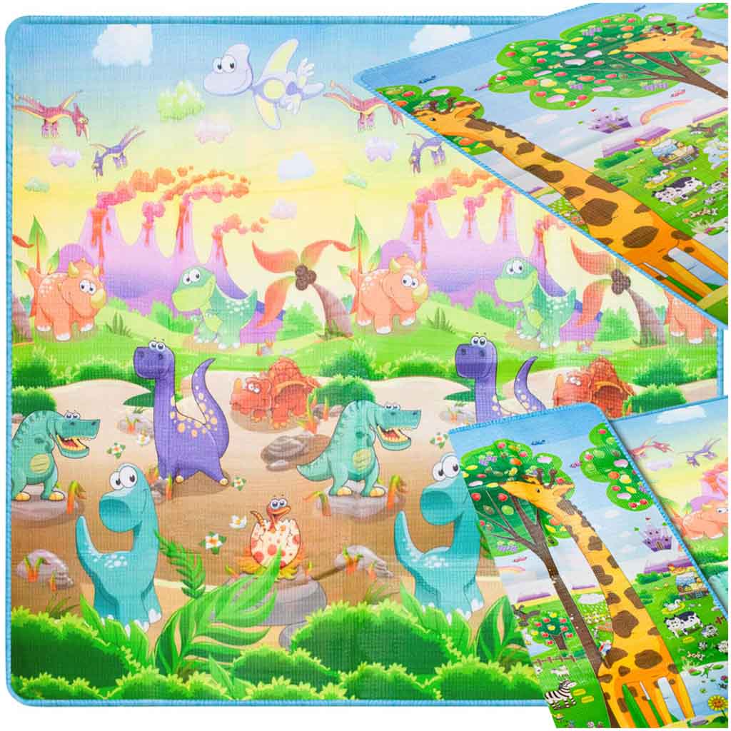 Mokomasis dvipusis putplasčio kilimėlis ZOO 200cm x 180cm x 0,5cm - gaukdaugiau.lt