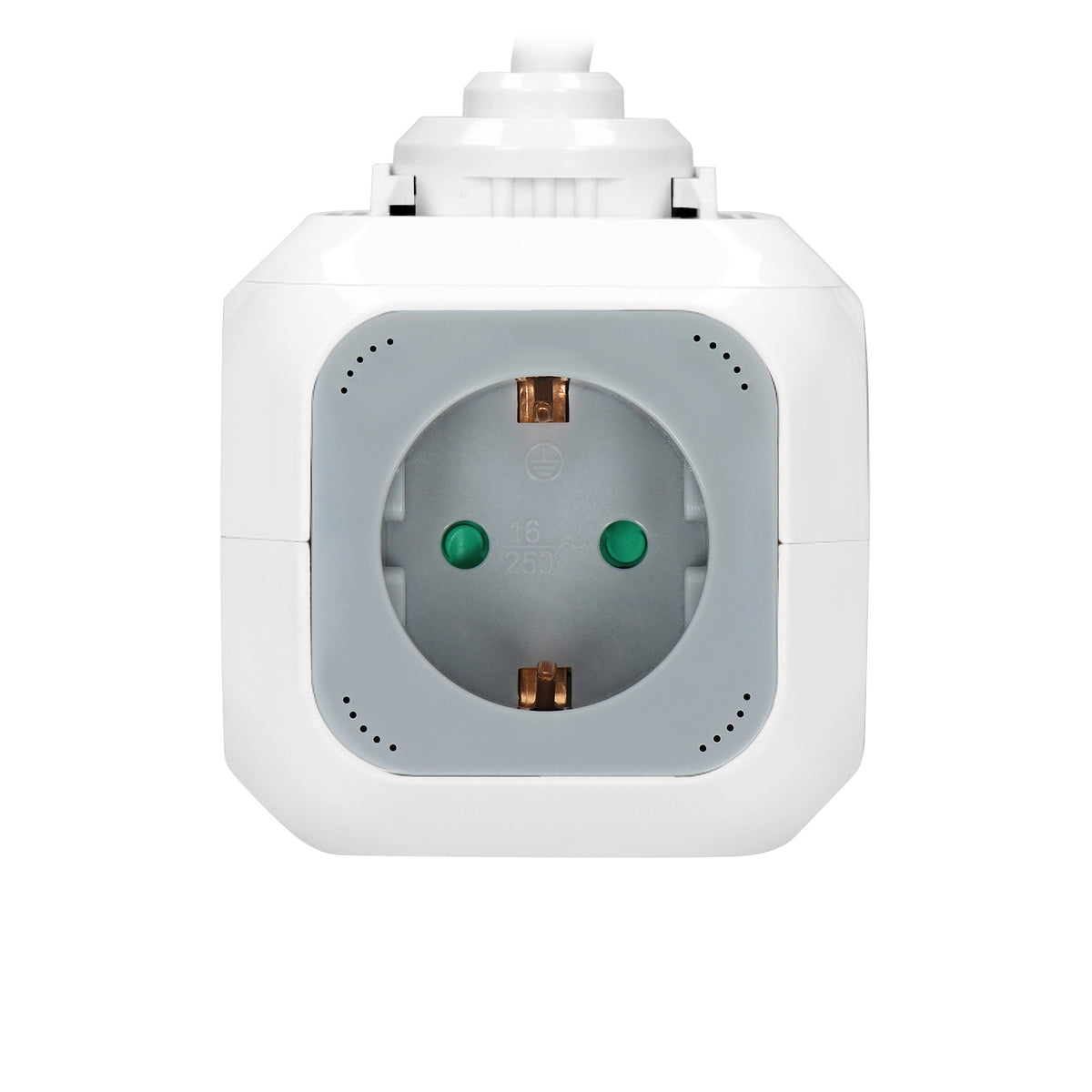4 lizdų laidas 4x2P+Z (Schuko), USB A+C įkroviklis, Quick Charge, 1,4 m H05VV-F 3x1,5 mm², pilkas - gaukdaugiau.lt