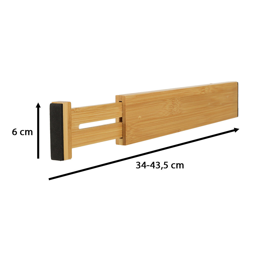 Stalčių organizatorius reguliuojamas bambuko separatorius 43x6x1,5cm 1 vnt. - gaukdaugiau.lt