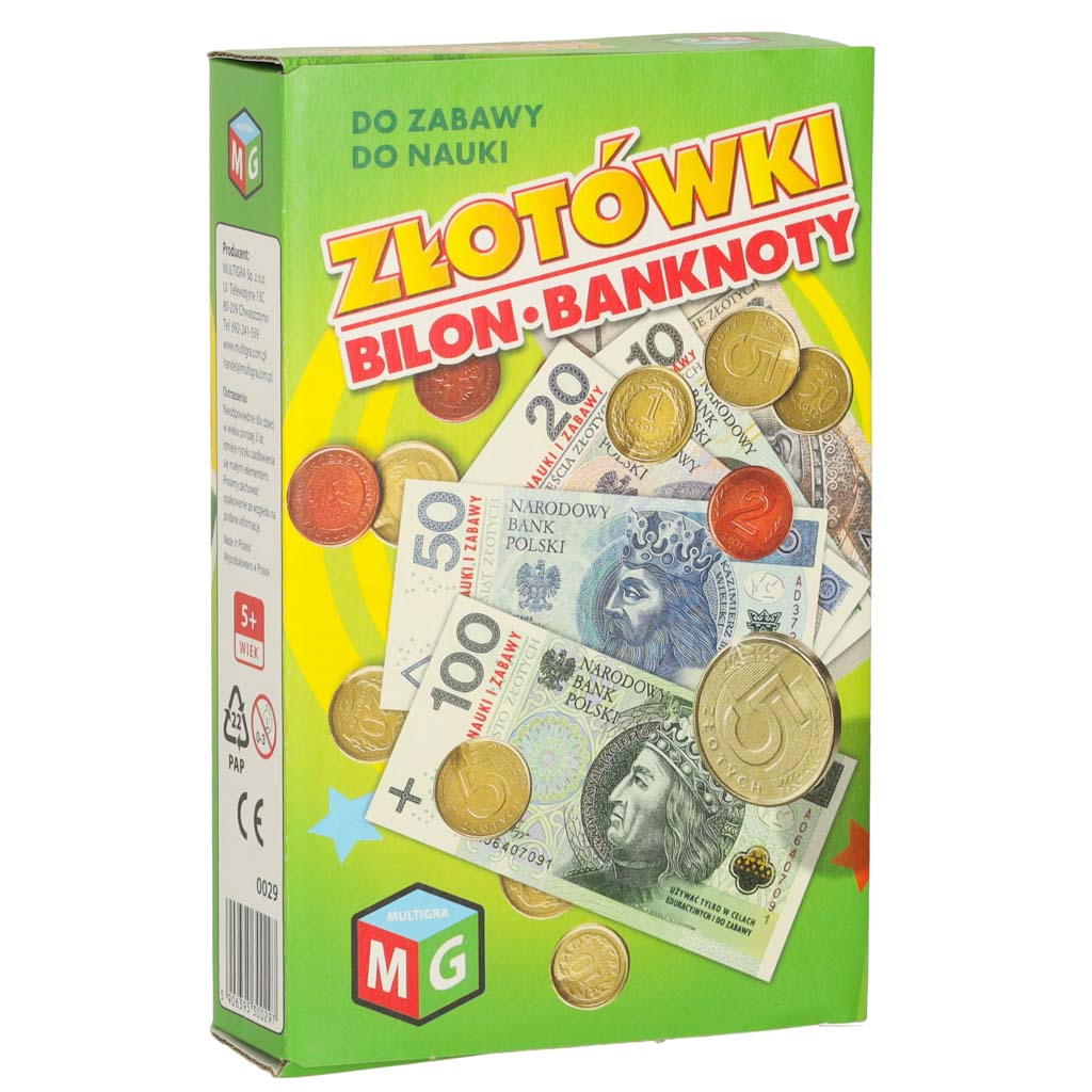 Pinigų pažinimas ir žaidimas su jais Monetos ir banknotai 5+ MULTIGRA - gaukdaugiau.lt