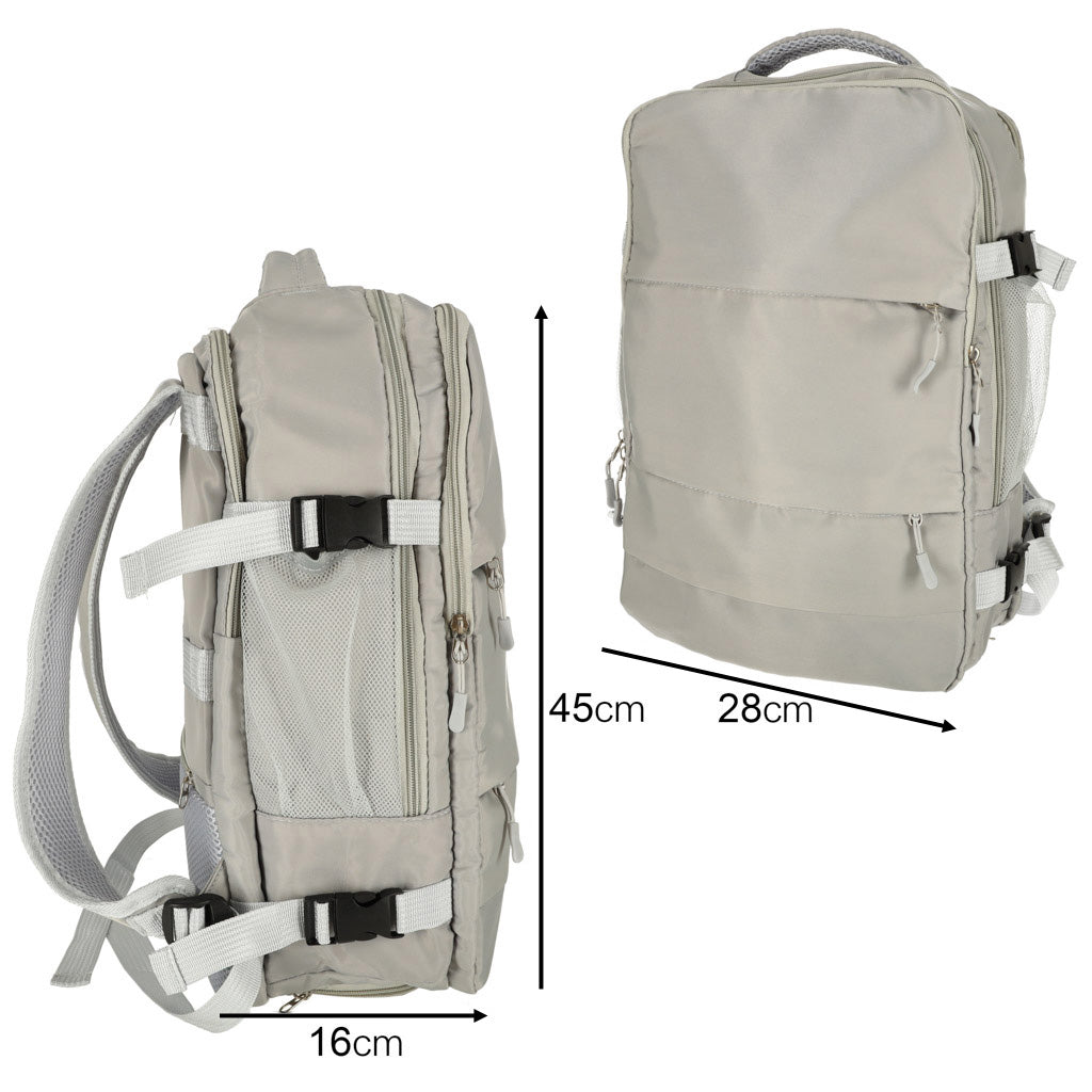 Kelioninė kuprinė lėktuvui vandeniui atsparus USB kabelis 45x16x28cm pilka - gaukdaugiau.lt