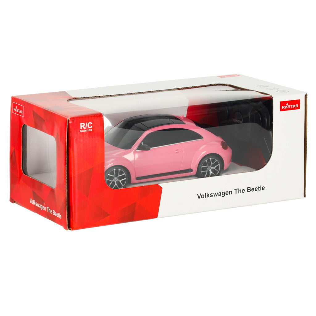RC automobilis 1:24 Volkswagen Beetle rožinės spalvos - gaukdaugiau.lt