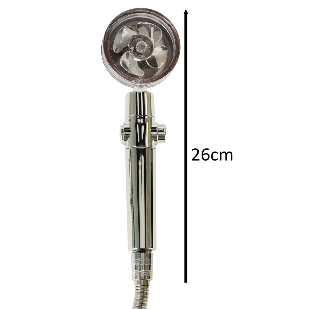 Rankinis dušas su turbina ir žarna sidabro spalvos - gaukdaugiau.lt