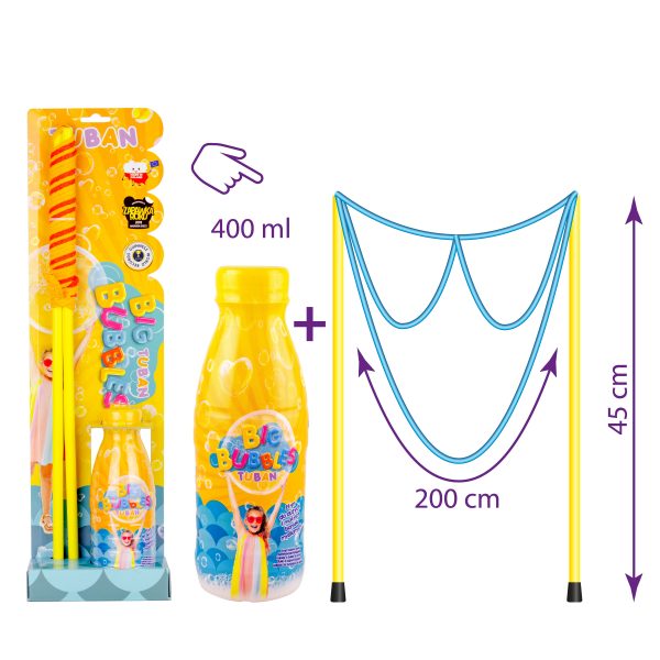 TUBAN muilo burbulų virvelės stiklinės muilo burbulai + skystis 400ml - gaukdaugiau.lt
