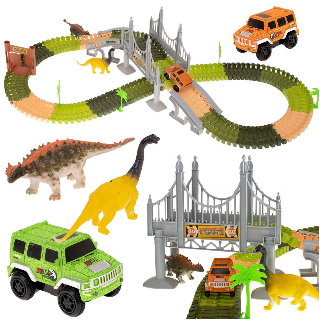 DINOSAURŲ automobilių trasa + automobilis 228EL. - gaukdaugiau.lt