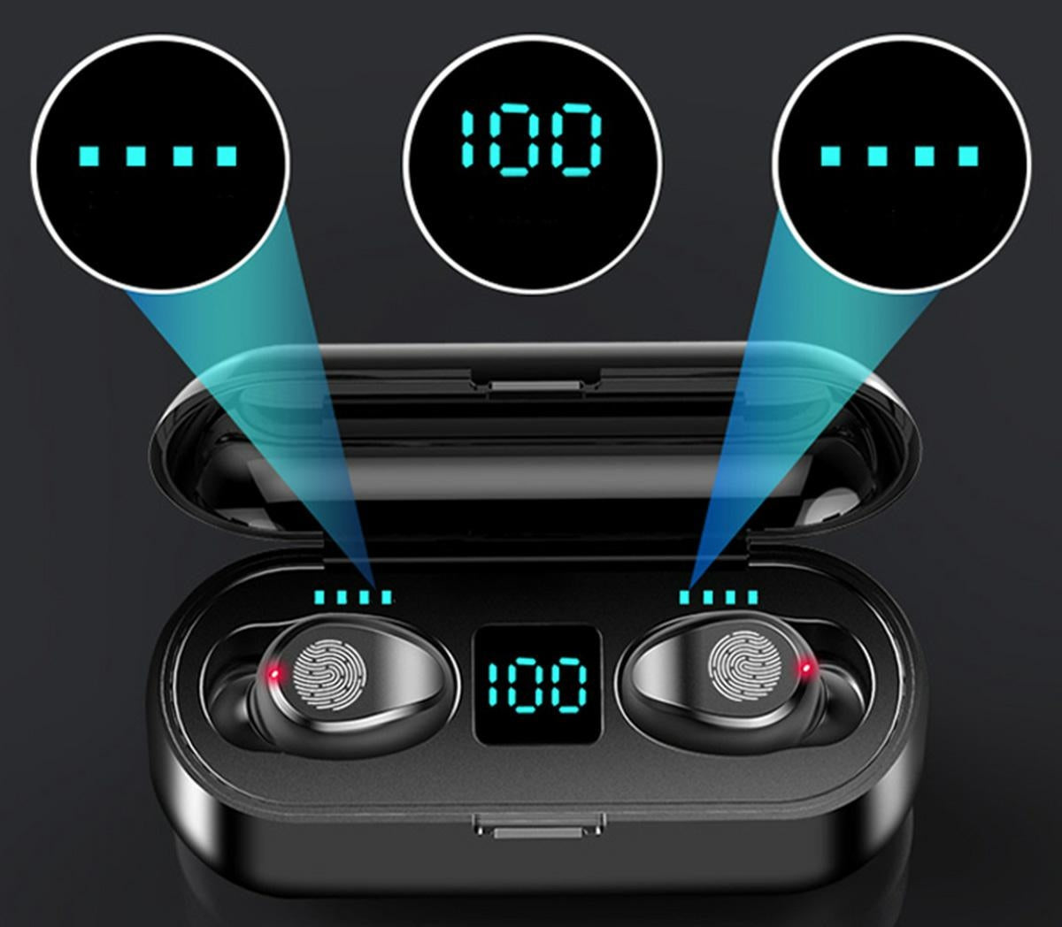 BT TWS Belaidės Ausinės su Bluetooth 5.0 ir Doko Stotimi - gaukdaugiau.lt