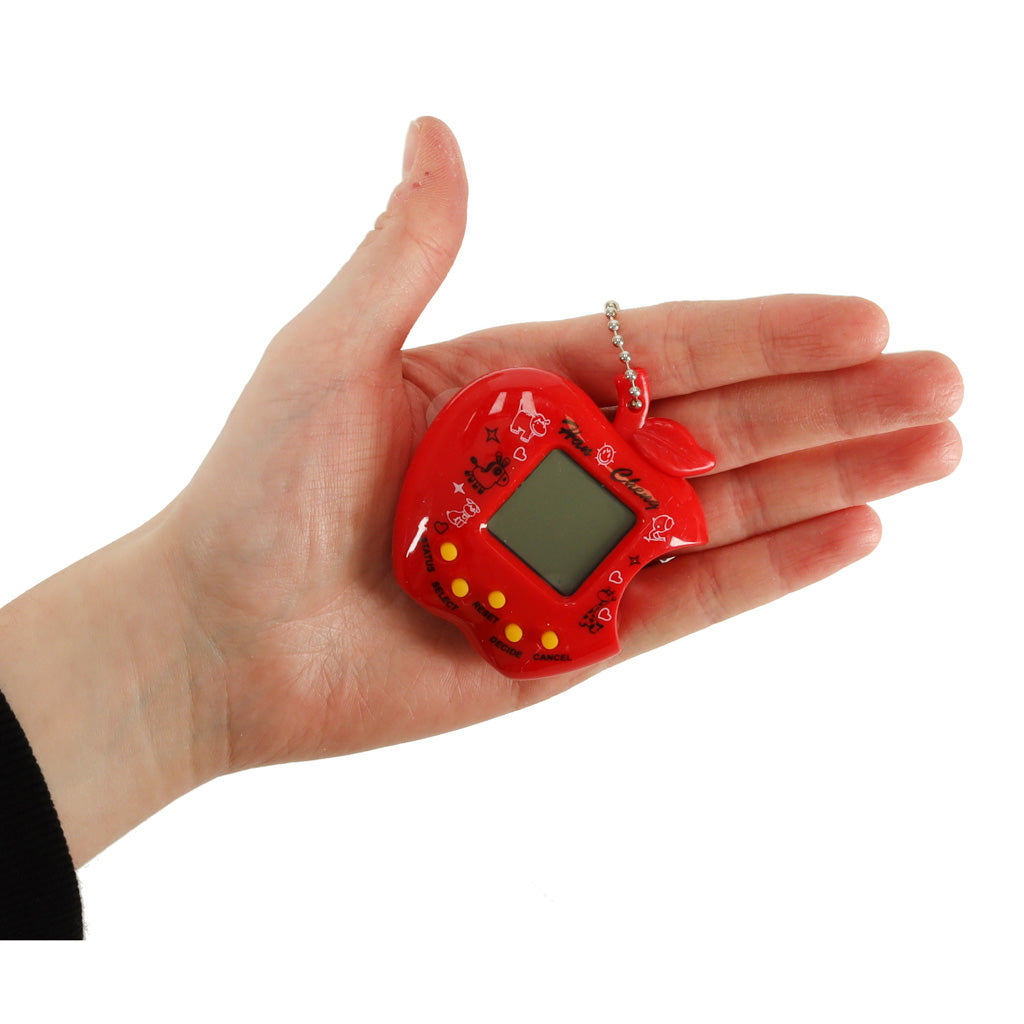 Žaislinis Tamagotchi elektroninis žaidimas obuolys raudonas - gaukdaugiau.lt