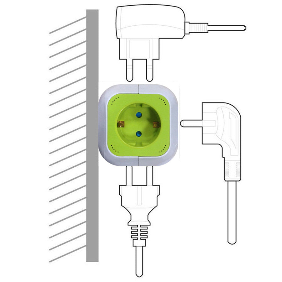 MagicCube keturigis lizdas, 2 USB įvadai 1,4 m PremiumLine GB118G vokietiška versija - gaukdaugiau.lt