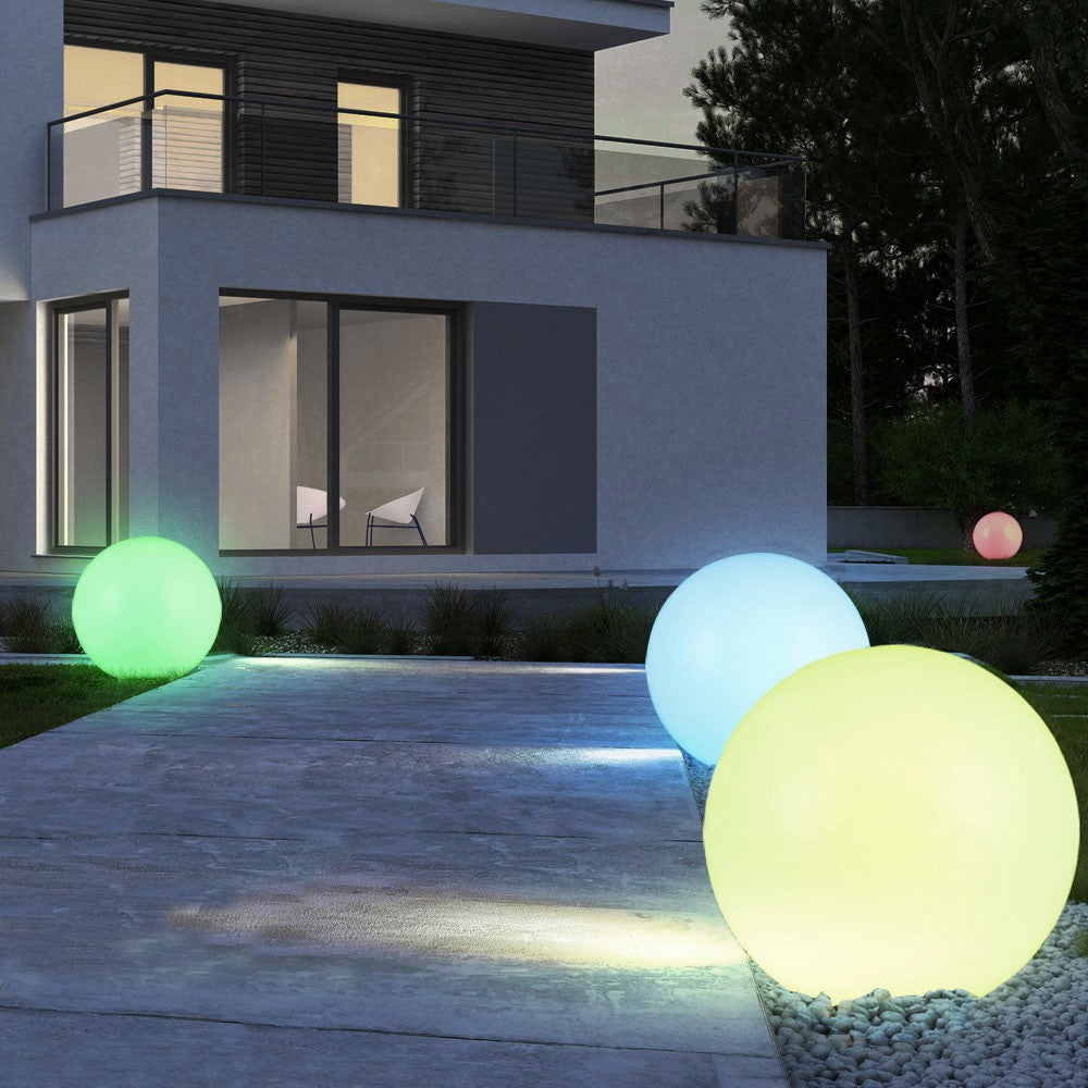 Saulės lempa PremiumLine, laisvai stovinti, sodo, rutulys 25x25x58cm, RGB LED, GB165 - gaukdaugiau.lt