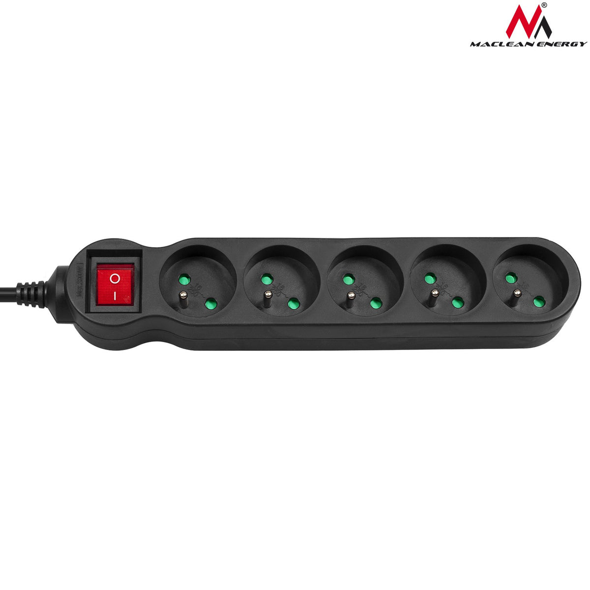 PremiumLine maitinimo juosta, 5 lizdų pratęsiklis, su jungikliu, juoda, 2300W, 3m, MCE184 - gaukdaugiau.lt