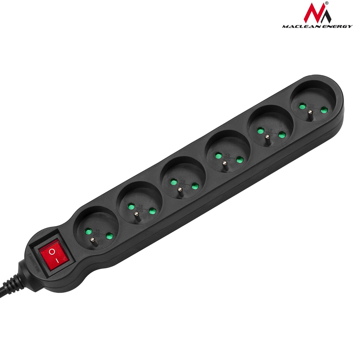 PremiumLine maitinimo juosta, 6 lizdų prailgintuvas, su jungikliu, juoda, 2300W, 5m, MCE188 - gaukdaugiau.lt