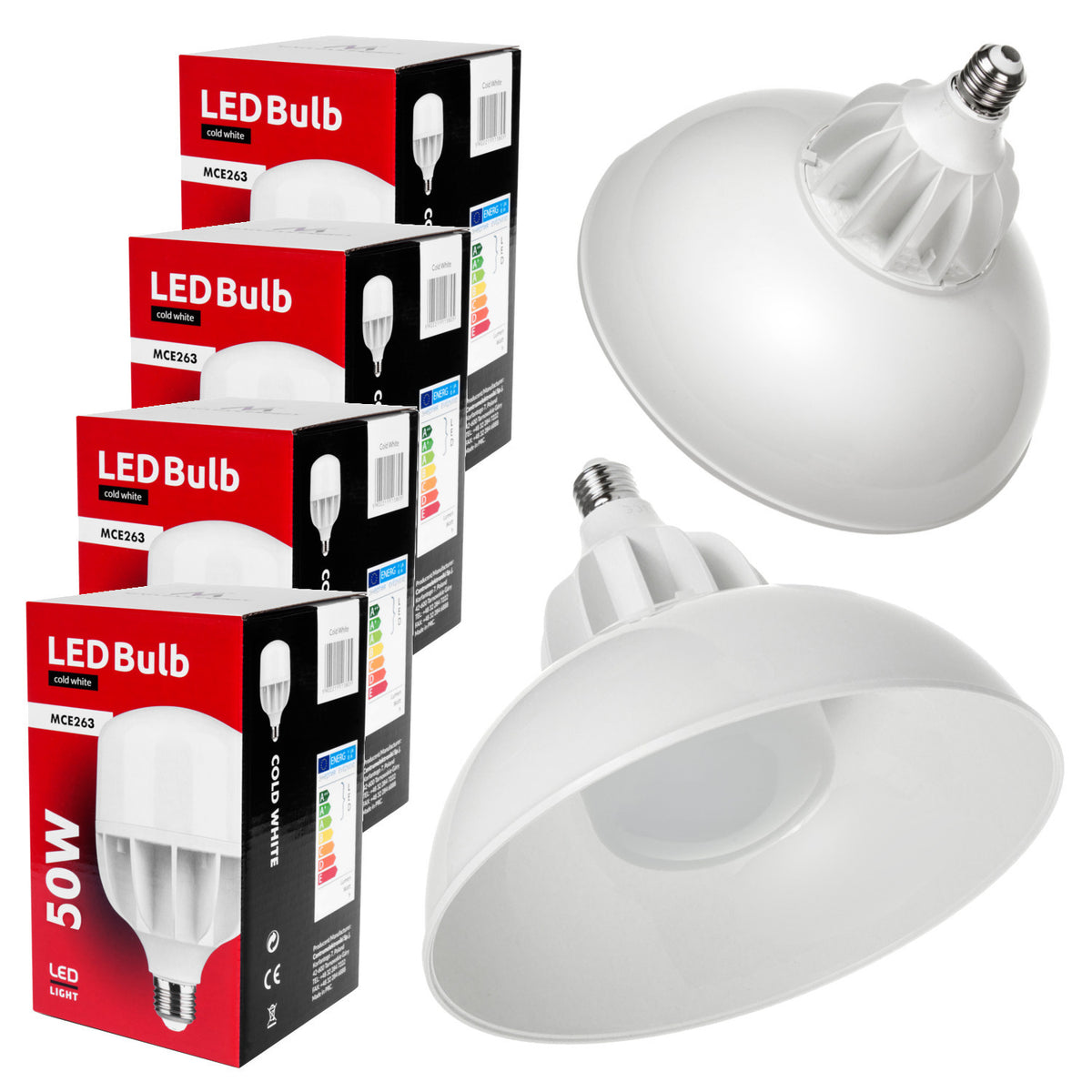 Korpusas PremiumLine, Atšvaitas, Sandėliniams LED lempoms 50W, CW, Medžiaga: PC, MCE417 - gaukdaugiau.lt