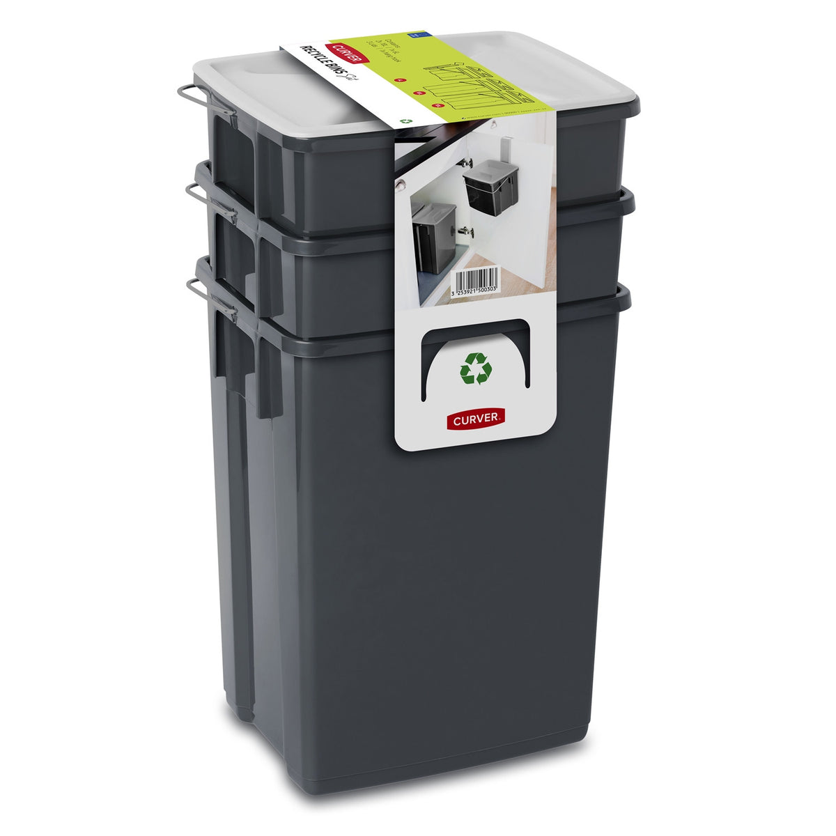 Rūšiavimo krepšių rinkinys 2x10L+6L PremiumLine - gaukdaugiau.lt