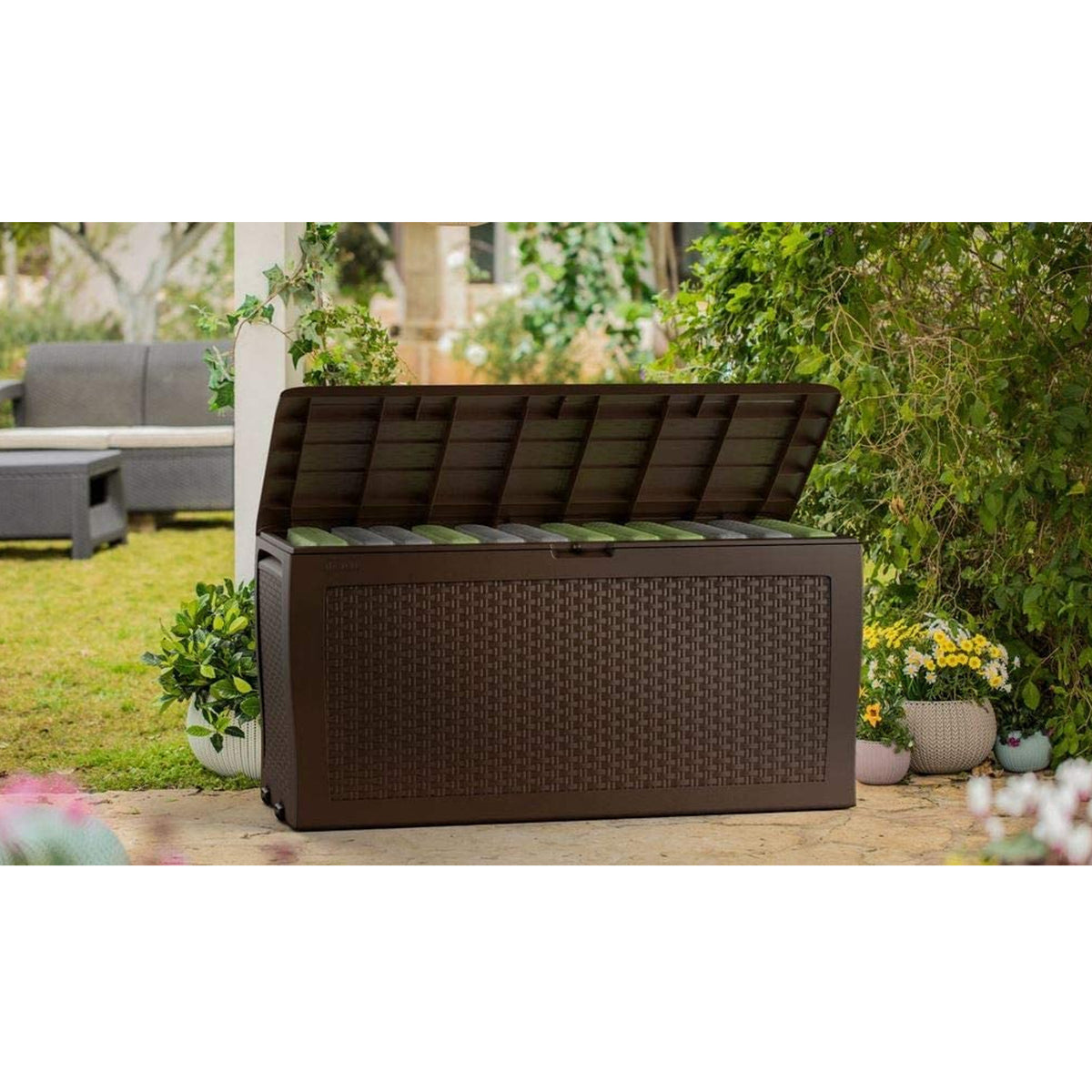Sodo dėžutė PremiumLine Samoa Rattan 270L ruda - gaukdaugiau.lt