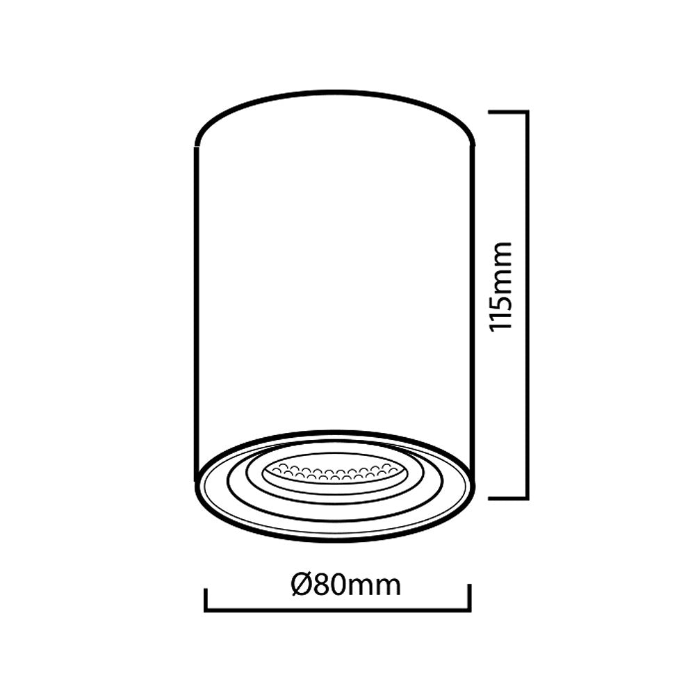 Tuba / antgalinis apšvietimo korpusas PremiumLine, taškinis, halogeninis, apvalus, aliuminis, GU10, 80x115mm, juodos spalvos, MCE422 B - gaukdaugiau.lt