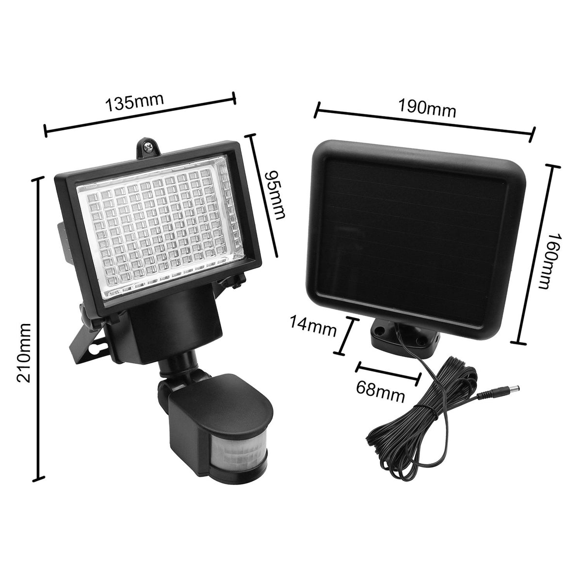 Saulės LED apšvietimo lempa su judesio jutikliu PremiumLine Energy IP44, 6W, 360lm, 6000K šalta balta, Li-ion akumuliatorius 2400 mAh, 5,5V D - gaukdaugiau.lt