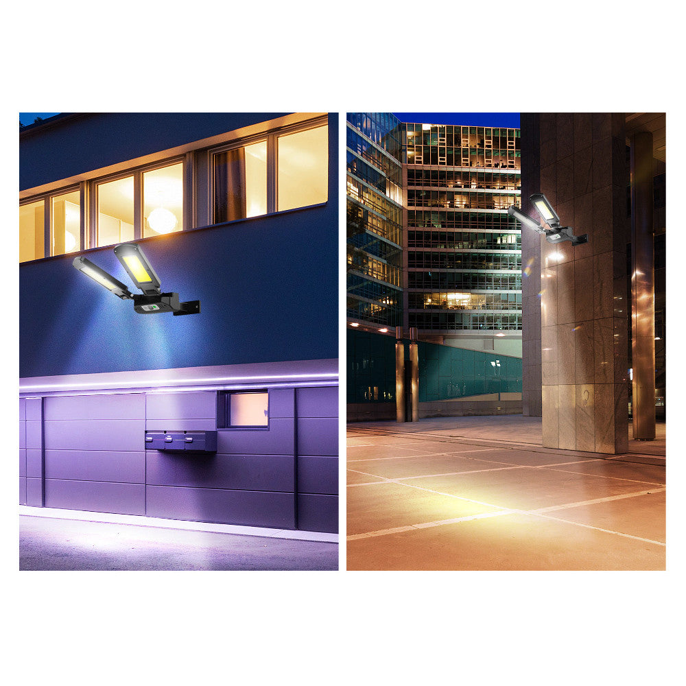 Saulės energija maitinama LED gatvės lempa su judesio jutikliu ir pulteliu PremiumLine IP54, 5W, 2x450lm, 6500K, Li-ion 2400 mAh, 3 darbo režimai MCE447 - gaukdaugiau.lt