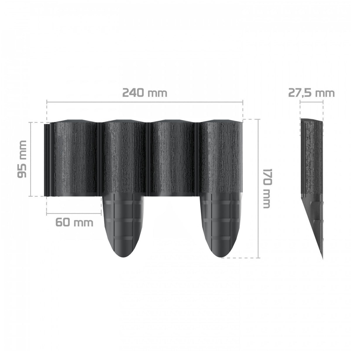 Sodo palisade PremiumLine ECO, 4 m antracitas - gaukdaugiau.lt