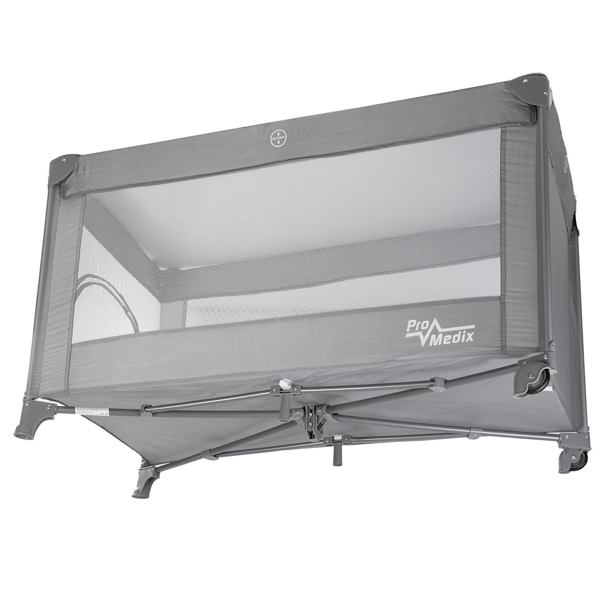 Kelionės lovelė PremiumLine, 125x65x74 cm, pilka, ratai, apsauginis dangtelis, PR-803 G - gaukdaugiau.lt