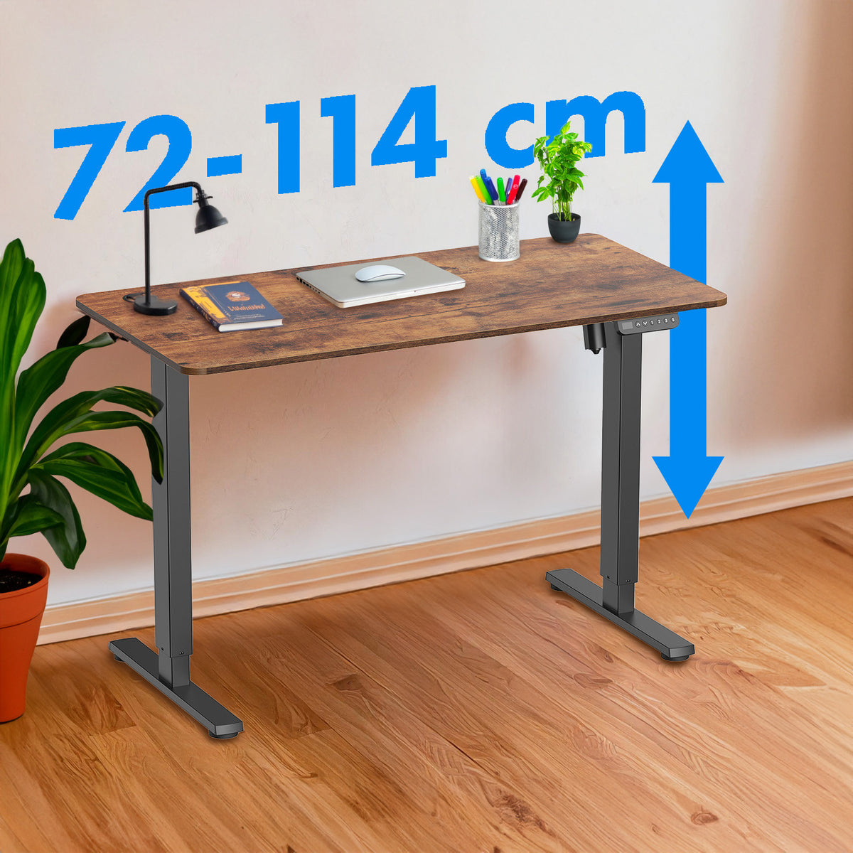 Stalas staliukas Ergo Office su elektros pavara, reguliuojamas aukštis, skirtas dirbti stovint ir sėdint, maksimalus aukštis 114 cm, ER-451 - gaukdaugiau.lt