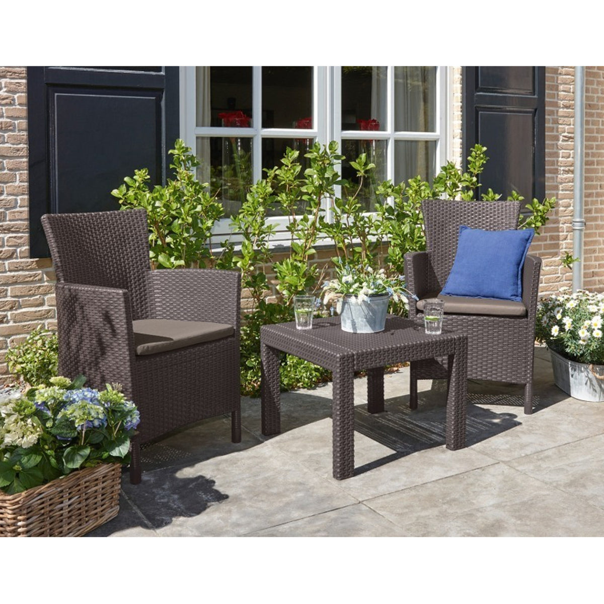 Baldų komplektas ROSARIO BALCONY SET rudžiai-bėžas - gaukdaugiau.lt