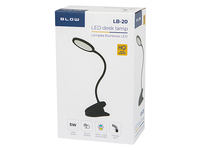 44-165# Stalo lemputė su LED lb-20 su segtuku juoda - gaukdaugiau.lt