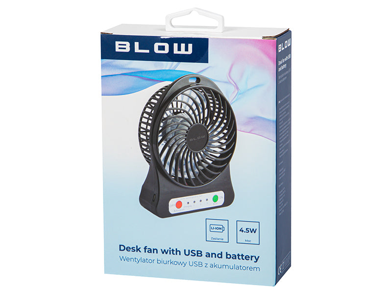 44-501# Stalo ventiliatorius 10cm usb+akumuliatorius juodas - gaukdaugiau.lt