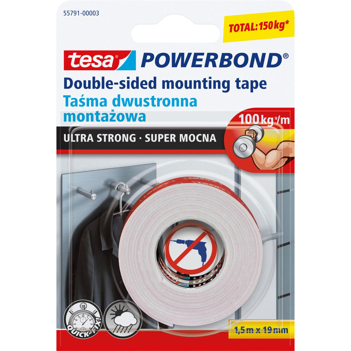 Dvipusė montavimo juosta PremiumLine Powerbond Super Stipri 55792 - gaukdaugiau.lt