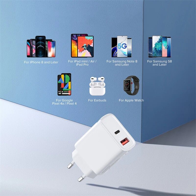 Įkroviklis 20W QC3.0 PD AC - gaukdaugiau.lt