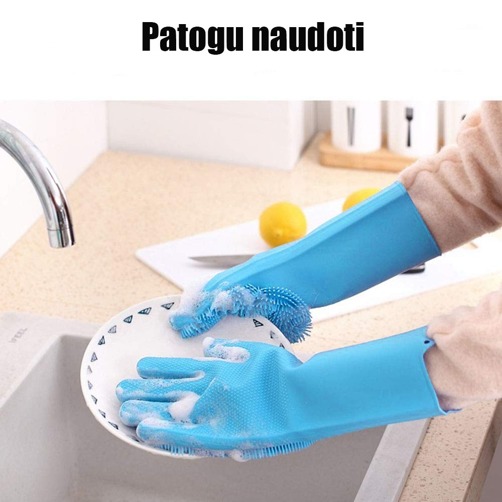 SILIKONINĖS PLOVIMO/VALYMO PIRŠTINĖS - gaukdaugiau.lt