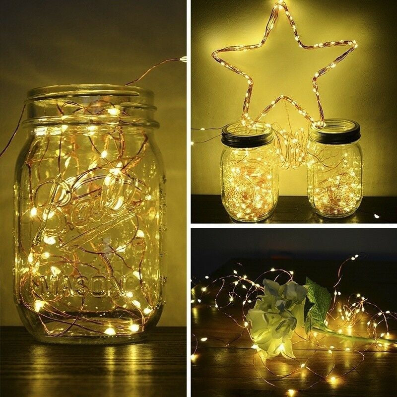 USB LED Girlianda Lanksti Vielutė 50LED - Šaltai balta - gaukdaugiau.lt